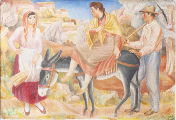 Paul Théophile Robert — Paul Théophile ROBERT (1879-1954), 'En rentrant du champs', Huile