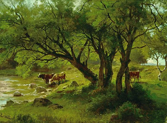 Paul Weber — Kühe am Wasser