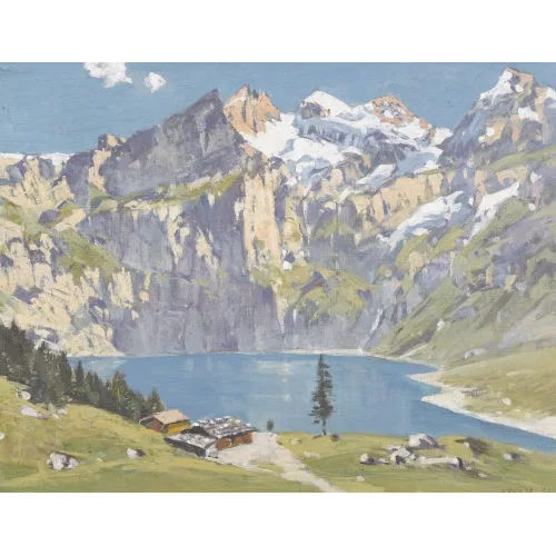 Paul Wyss — Ansicht des Oeschinensees.