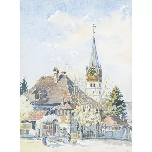 Paul Wyss — Wäscherinnen am Brunnen.
