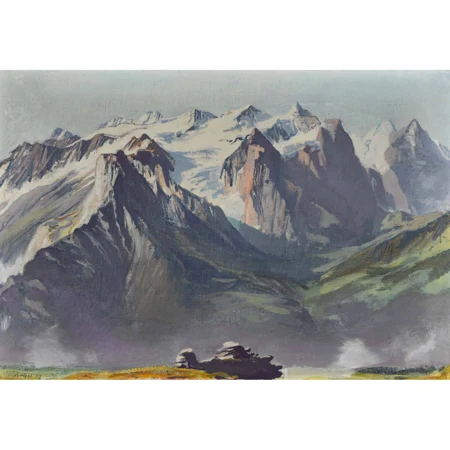 Blick von der Rosenlaui auf Well- und Wetterhorn
