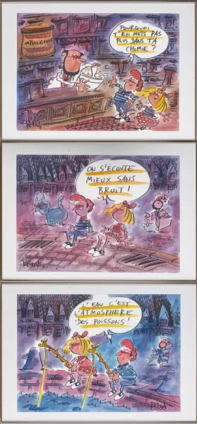 PECUB — PECUB (né en 1955, Pierpaolo Pugnale), trois feutres sur papier