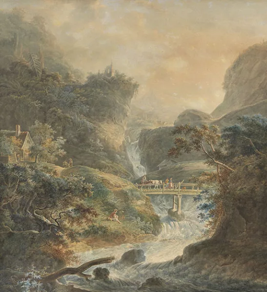 Peter Birmann — Landschaft mit reißendem Bach im Juragebirge