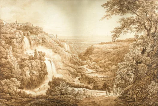 Peter Birmann — Grand point de vue de Cascadelles à Tivoli, 1786