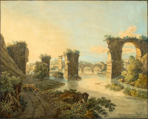 Peter Birmann — Ponte d'Augusto près de Narni
