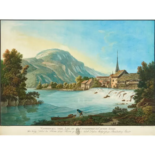 "Wasserfall der Aar zu Untersewen im Canton Bern"