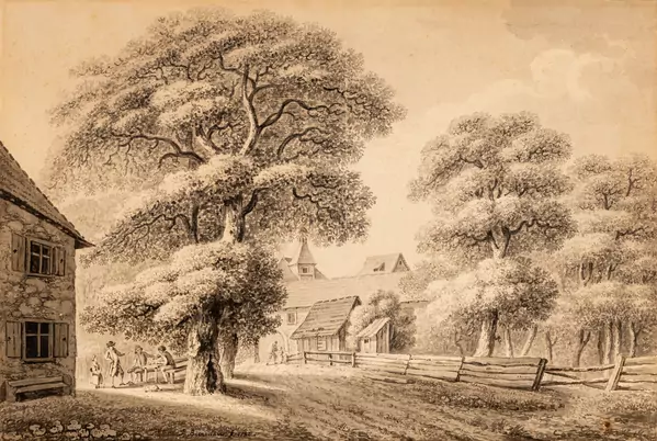 Idyllische Dorflandschaft. 1782