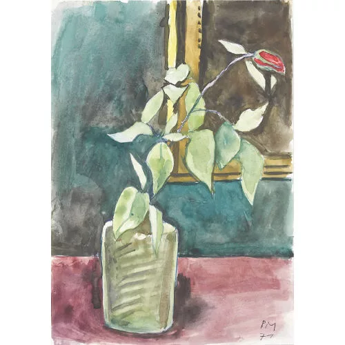 Peter Mieg — Stillleben mit Rose.