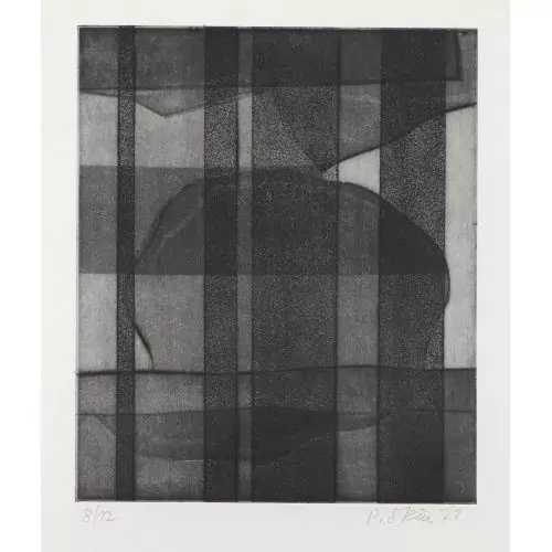 "Landschaft 71 mit Streifen"