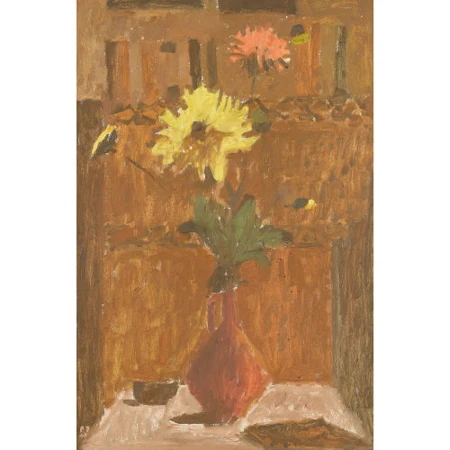 "Stillleben mit roter Vase"