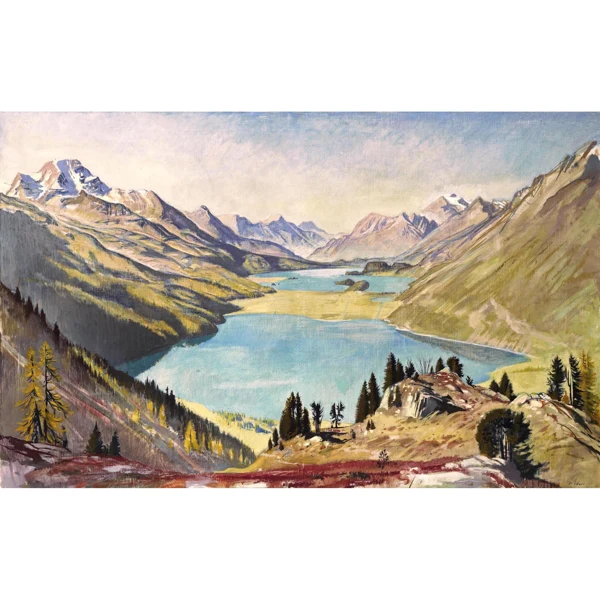 Peter Wyss — BLICK AUF SILVAPLANER- UND SILSERSEE VIEW ON LAKES SILVAPLANA AND SILS