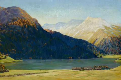 Davoser-See mit Seehorn und Blick Richtung Schwarzhorn
