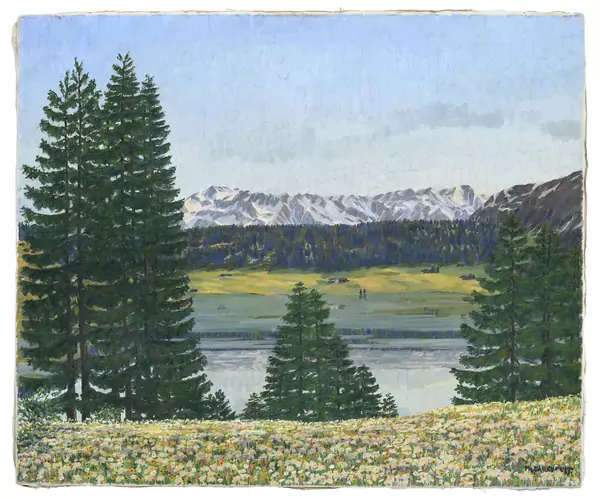 Le lac de Davos avec vue sur Höhwald