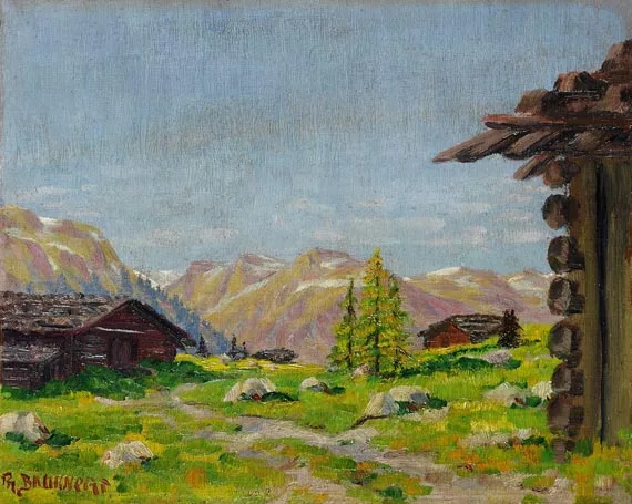 Philipp Bauknecht — Berglandschaft mit Hütten