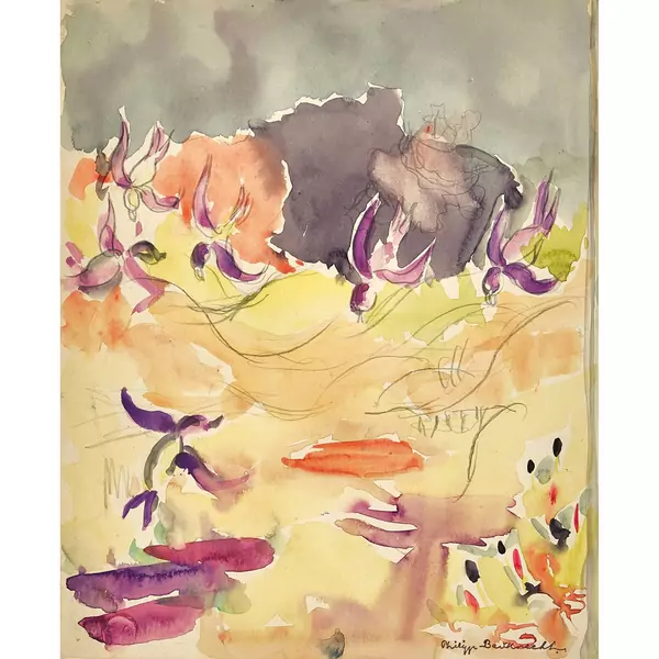 Landschaft mit Schwalben