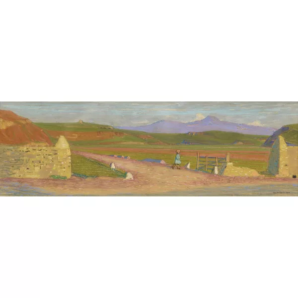 Philippe Robert — Die Tochter des Künstlers in weiter Landschaft bei Rom.