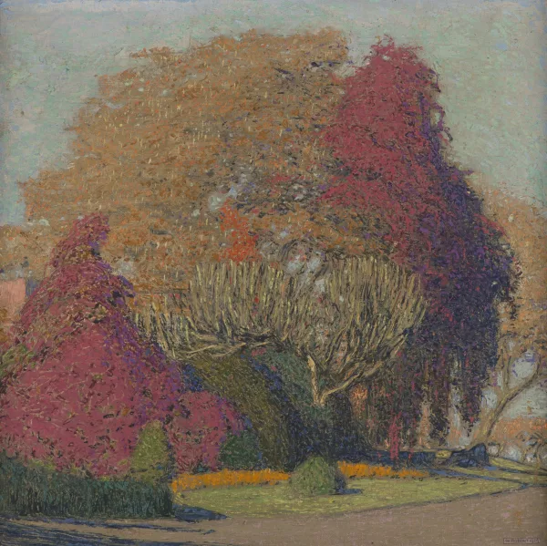 Philippe Robert — Philippe ROBERT (1881-1930) "N°141 Au parc du barrage du Echireles - Les bougainvillées"