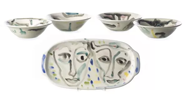 Philippe VISSON (1942-2008), ensemble de quatre bols et un plat — DognyAuction