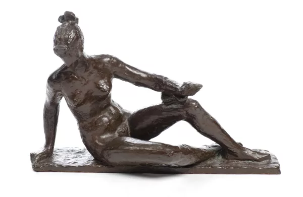 Pierre Blanc — Pierre BLANC (1902-1986) "Accueil - Nu assis" bronze à patine brune