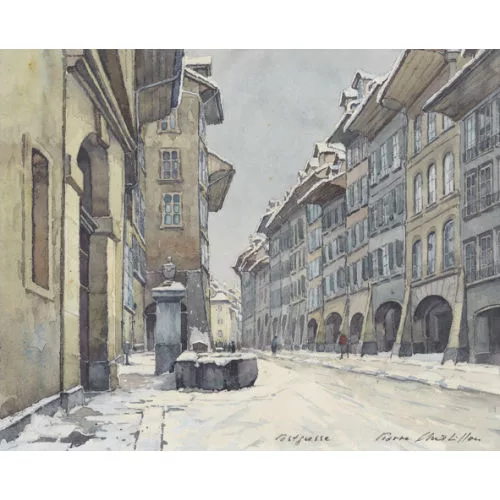 Pierre Châtillon — Verschneite Postgasse in Bern.