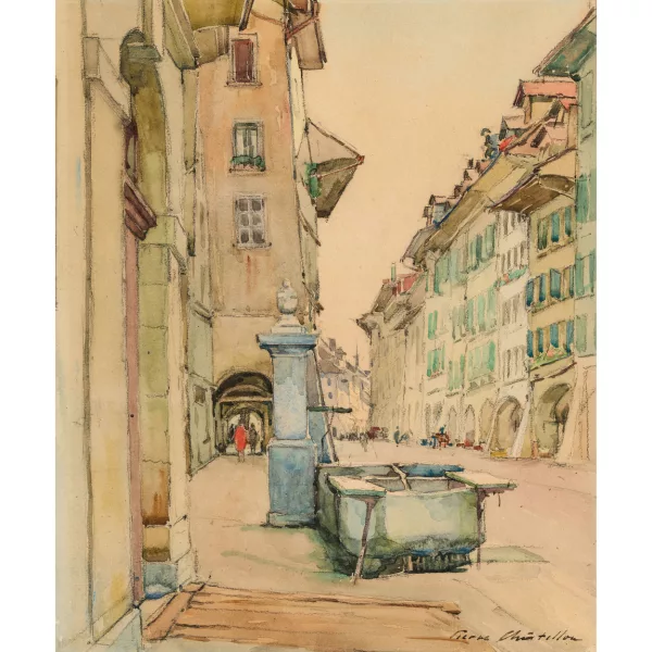 Pierre Châtillon — Brunnen in der Berner Postgasse.
