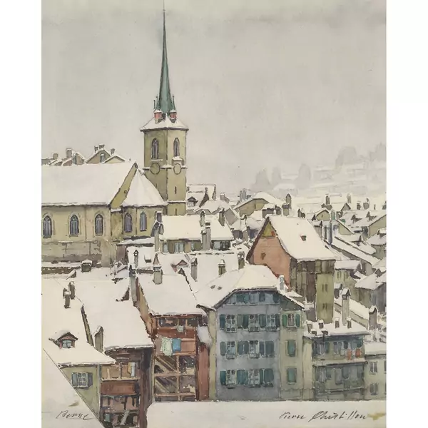 Berner Winter mit der Nydeggkirche