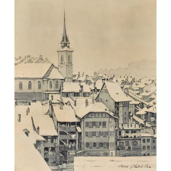 Winterliche Ansicht von Bern