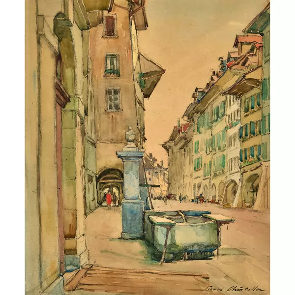 Brunnen in der ehemaligen Metzgergasse (heute Rathausgasse) in Bern