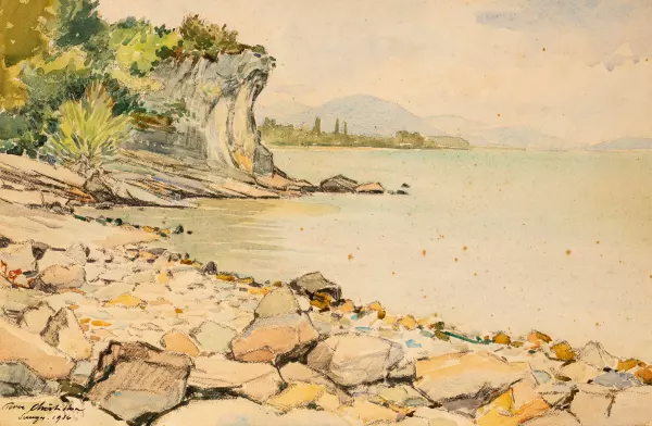 Landschaft mit See