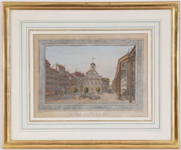 Pierre Escuyer — Le Temple neuf et la place de la Fusterie,