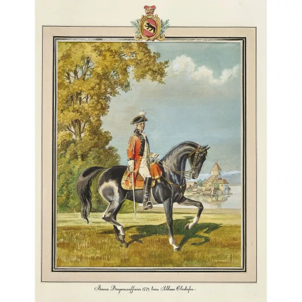Pierre Favre — "Berner Dragoneroffizier 1779, beim Schlosse Oberhofen".