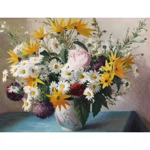 Üppiger Blumenstrauss in Vase