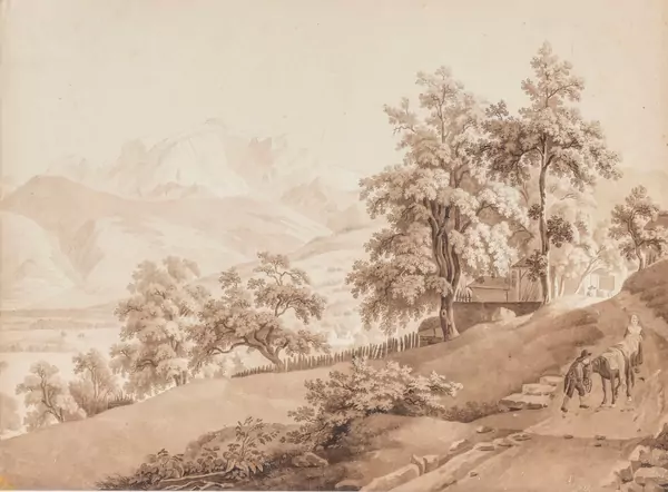 L e Mont Blanc vu depuis la vallée de l'Arve