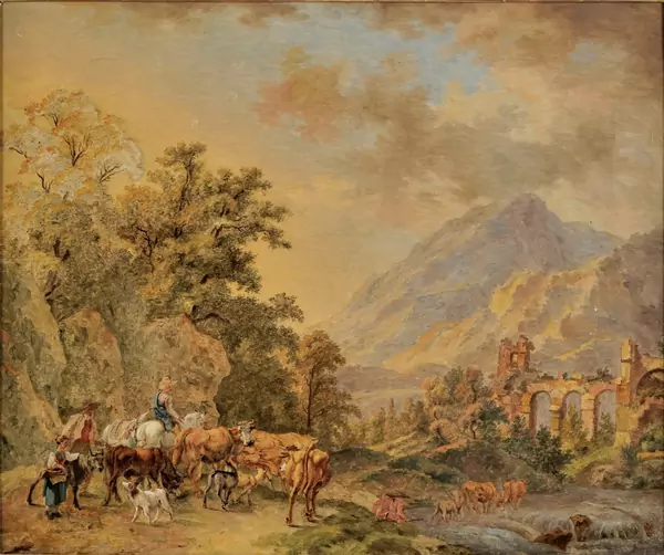 Pierre Louis De la Rive , — Paysage composé néo-classique — Piguet Hôtel des Ventes