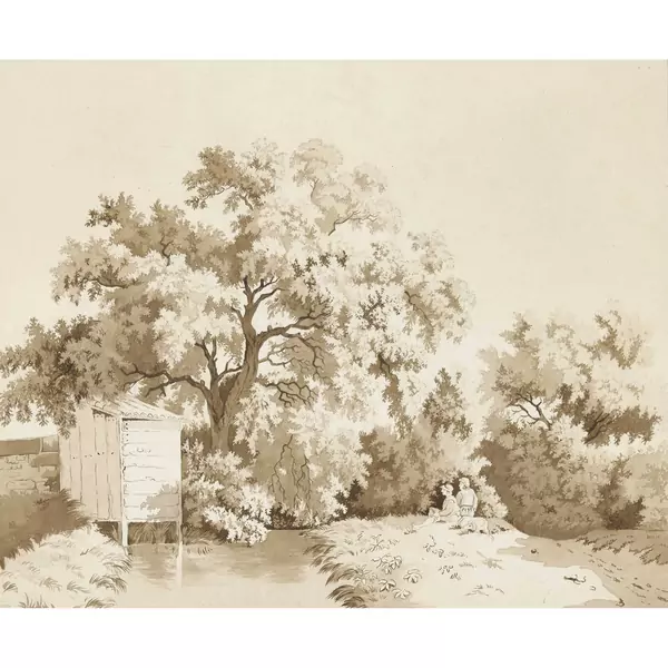 Landschaft mit rastenden Jägern