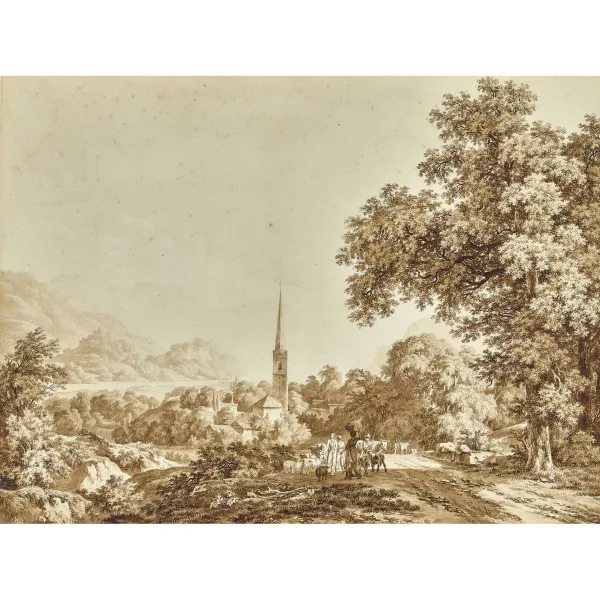 Pierre-Louis De la Rive — Paar Landschaften mit bäuerlicher Staffage.