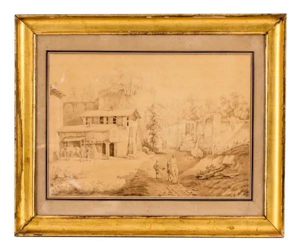 Pierre-Louis De la Rive — Paysage de campagne animé