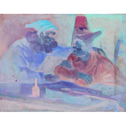 Pierre Stampfli — Zwei Clowns in einer Kneipe.