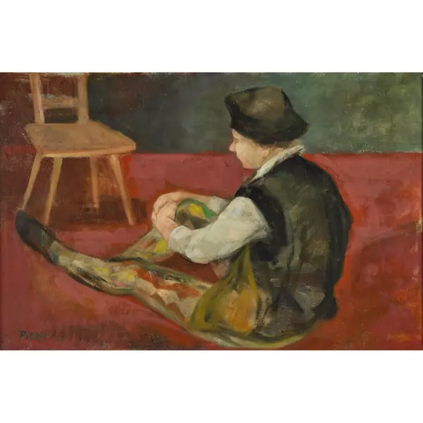 Sitzender Harlekin