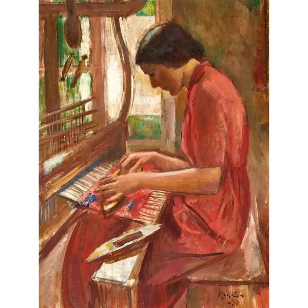 Pietro Chiesa — Al telaio.