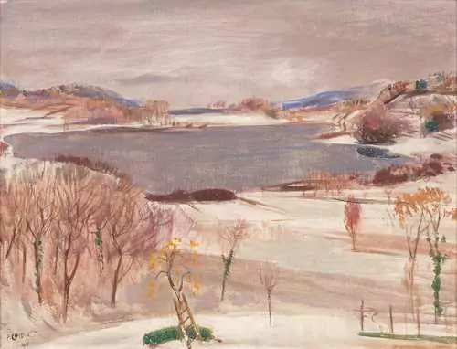PIETRO CHIESA — Winterlandschaft mit See. 1947. — Koller Auktionen