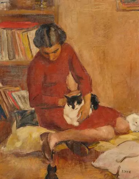 PIETRO CHIESA — Frau mit Katzen. — Koller Auktionen