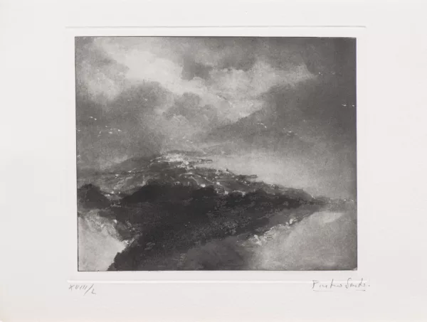 Pietro Sarto — Pietro SARTO (1930), 'Vue du Lavaux', lithographie