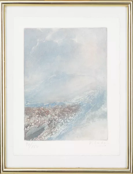 Pietro Sarto — Pietro SARTO (1930), "Villette", héliogravure, aquatinte et burin