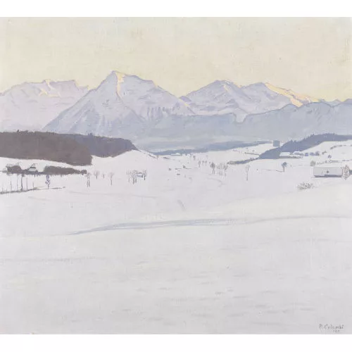 Plinio Colombi — Winterlandschaft im Bernbiet mit Niesen.