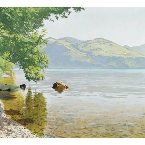 Plinio Colombi — Sommerliche Uferpartie am Thunersee.