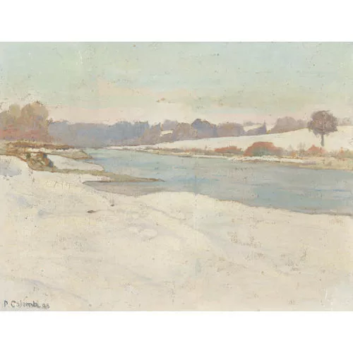 Plinio Colombi — Winterliche Partie an der Aare.