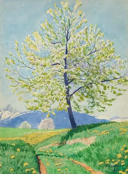COLOMBI, PLINIO — Blossoming cherry tree. 1917. — Koller Auktionen