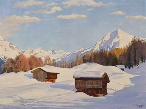 PLINIO COLOMBI — Schneelandschaft. 1918. — Koller Auktionen