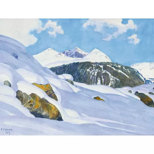 Sonnige Winterlandschaft in den Bergen
